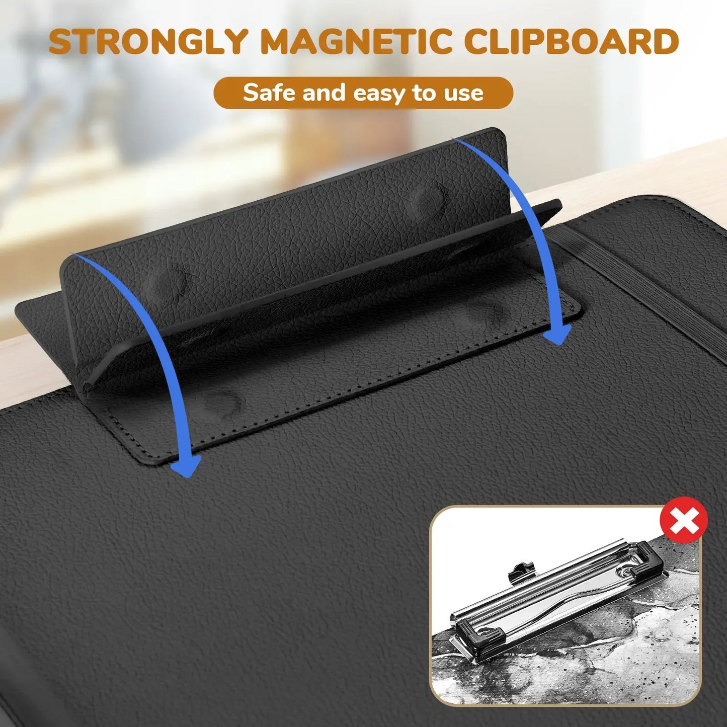 🔥Last Day 49% OFF - 📄✨PU Leather Clipboard with Storage – 3-Ring Binder, Magnetic Clip, Removable Notepad & Expanding File