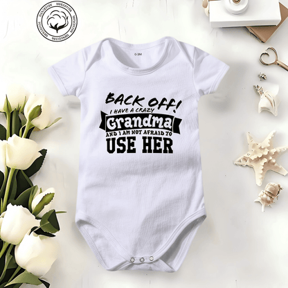 🔥Hot Sale 49% off🌟👶 "Back Off! I Have a Crazy Grandpa" Cute Cotton Baby Bodysuit