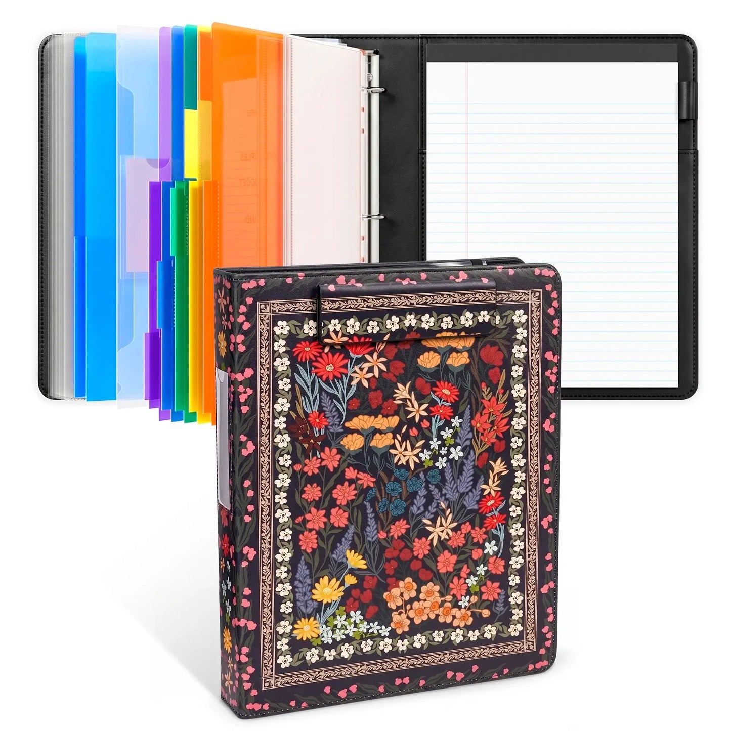 🔥Last Day 49% OFF - 📄✨PU Leather Clipboard with Storage – 3-Ring Binder, Magnetic Clip, Removable Notepad & Expanding File
