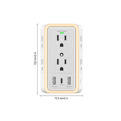 🔥Professional Smart Night-Light Multi-Outlet Wall Extender