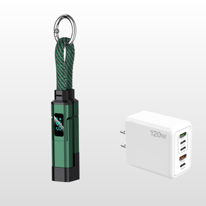 🔥HOT SALE 50% OFF🔥🔌 4-in-1 charging cable with digital display & key ring – fast charging, kink-resistant & compact