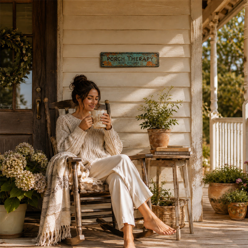 🏡Country-style "Porch Healing" Metal Sign