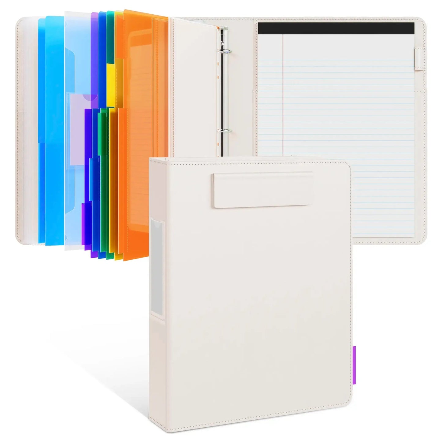 🔥Last Day 49% OFF - 📄✨PU Leather Clipboard with Storage – 3-Ring Binder, Magnetic Clip, Removable Notepad & Expanding File