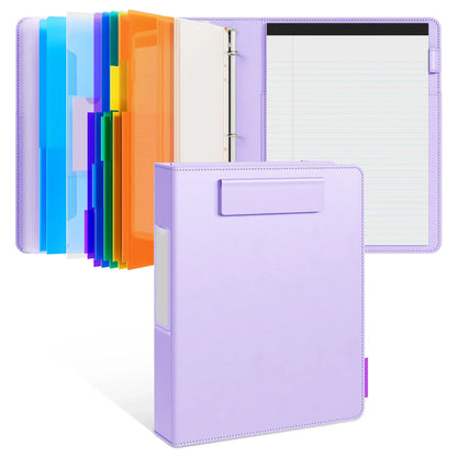 🔥Last Day 49% OFF - 📄✨PU Leather Clipboard with Storage – 3-Ring Binder, Magnetic Clip, Removable Notepad & Expanding File