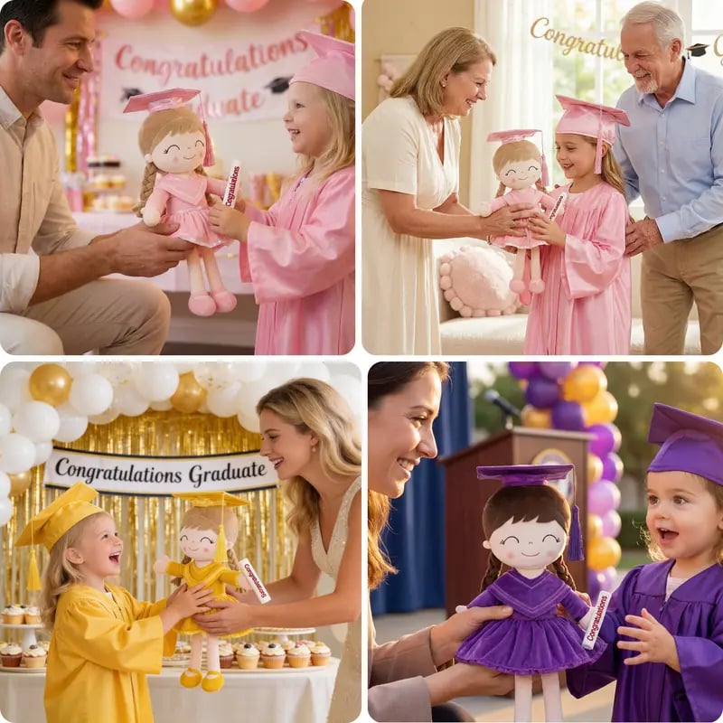🎓 Class of 2026 Graduation Doll – 14” Soft Plush Keepsake Gift with Gift Bag