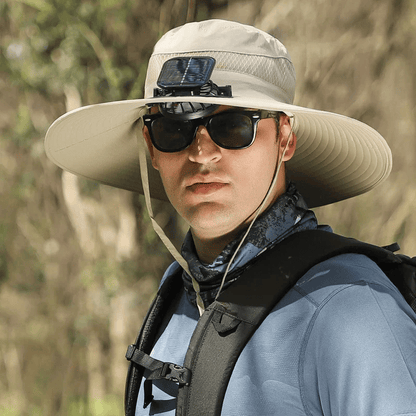 🔥Summer Promotion 50% OFF💥Wide Brim Solar Fan Outdoor Fishing Hat-Solar & USB Charging