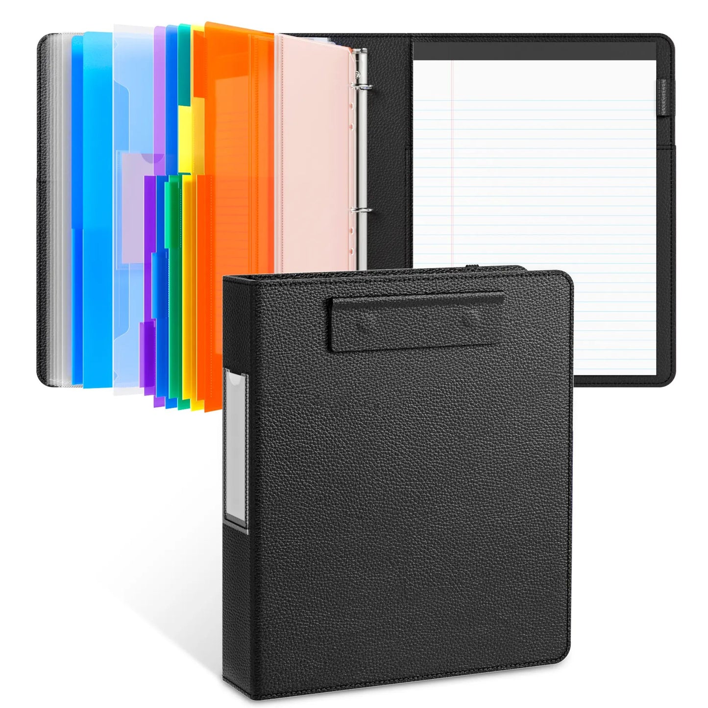 🔥Last Day 49% OFF - 📄✨PU Leather Clipboard with Storage – 3-Ring Binder, Magnetic Clip, Removable Notepad & Expanding File