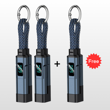 🔥HOT SALE 50% OFF🔥🔌 4-in-1 charging cable with digital display & key ring – fast charging, kink-resistant & compact