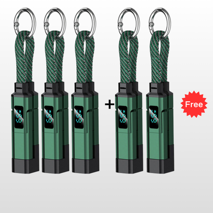 🔥HOT SALE 50% OFF🔥🔌 4-in-1 charging cable with digital display & key ring – fast charging, kink-resistant & compact