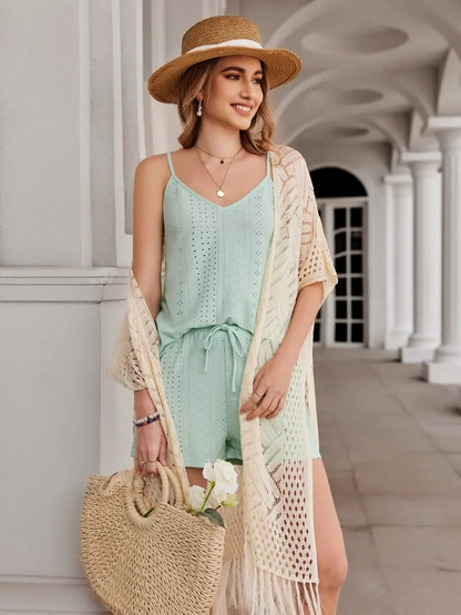 🔥This Week's Special Price:£32.99!!😍Women’s Oversized Knit Cardigan – Lightweight Crochet Tassel Kimono for Spring & Summer 🌸