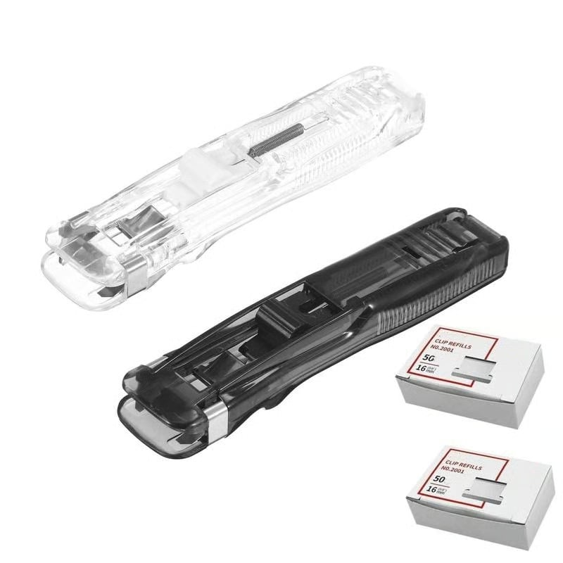 Portable Binder Clip Stapler- Includes 50 reusable clips