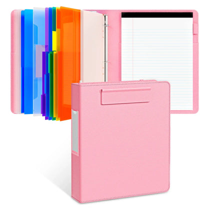 🔥Last Day 49% OFF - 📄✨PU Leather Clipboard with Storage – 3-Ring Binder, Magnetic Clip, Removable Notepad & Expanding File
