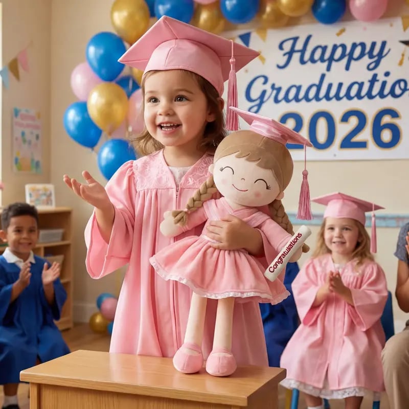 🎓 Class of 2026 Graduation Doll – 14” Soft Plush Keepsake Gift with Gift Bag
