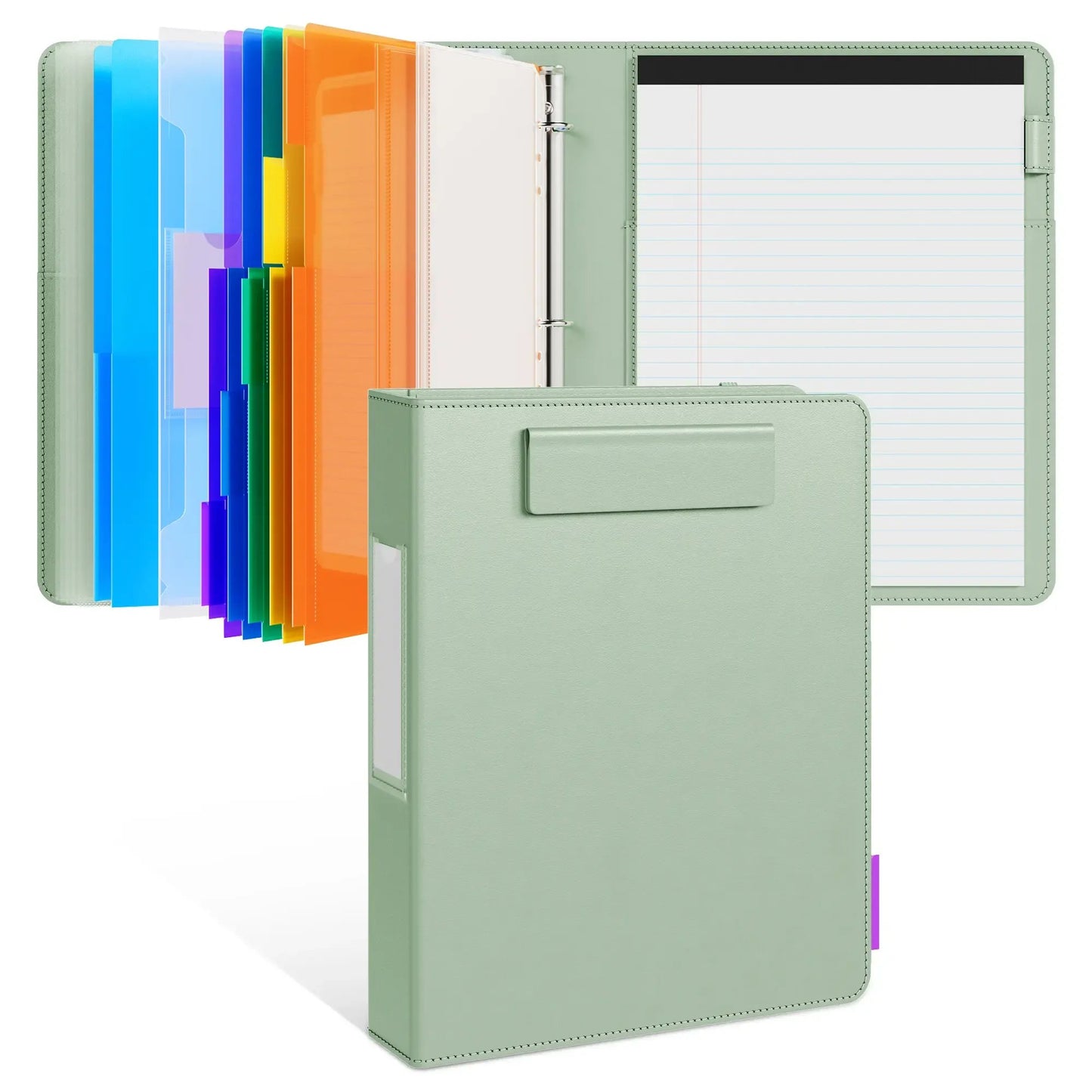 🔥Last Day 49% OFF - 📄✨PU Leather Clipboard with Storage – 3-Ring Binder, Magnetic Clip, Removable Notepad & Expanding File