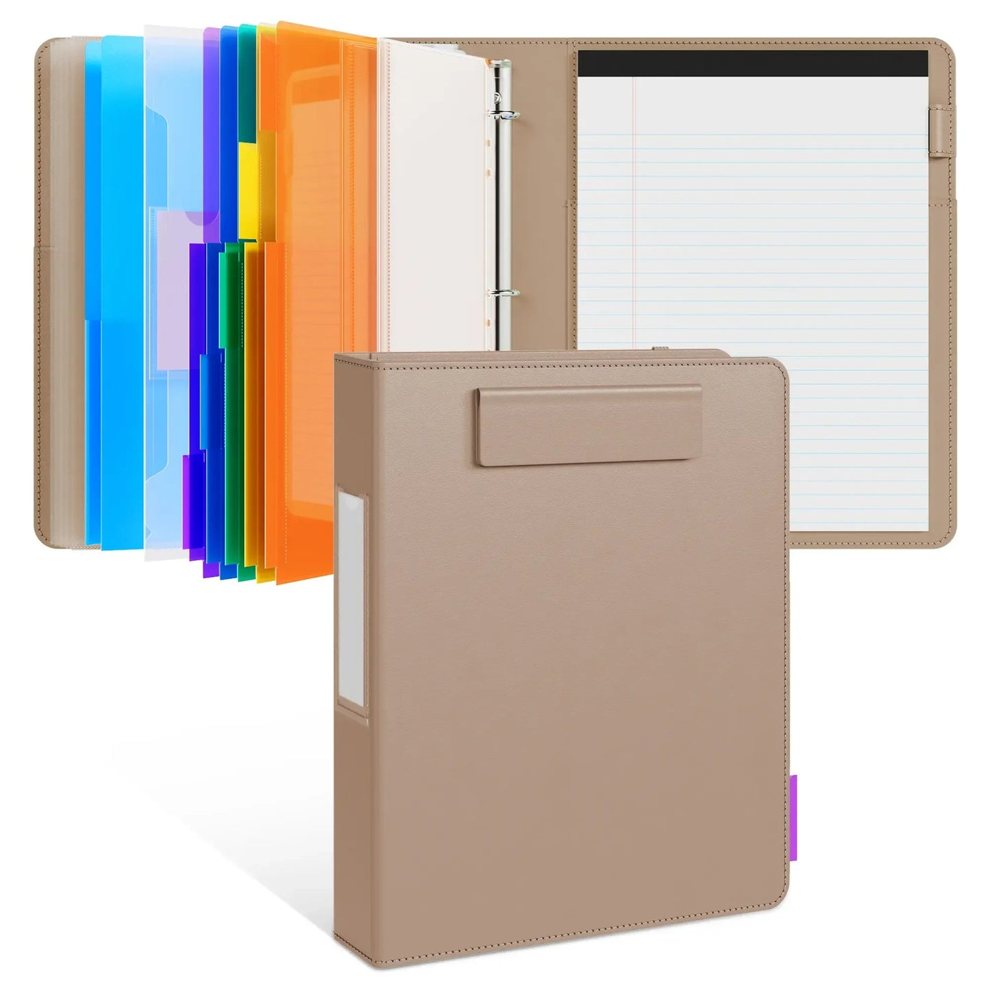 🔥Last Day 49% OFF - 📄✨PU Leather Clipboard with Storage – 3-Ring Binder, Magnetic Clip, Removable Notepad & Expanding File