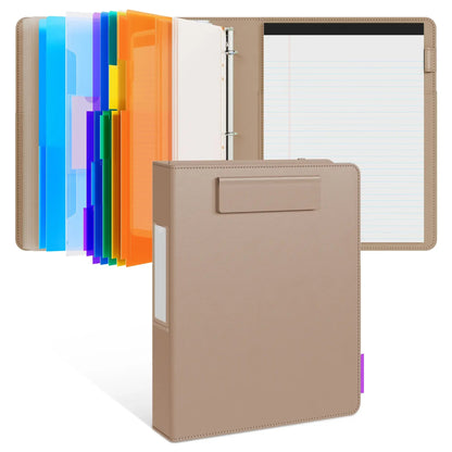 🔥Last Day 49% OFF - 📄✨PU Leather Clipboard with Storage – 3-Ring Binder, Magnetic Clip, Removable Notepad & Expanding File