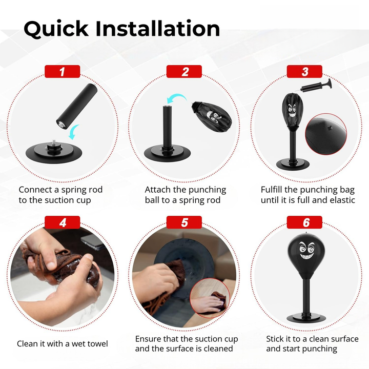 Desk Punching Bag Desktop Toy with Strong Suction Cup