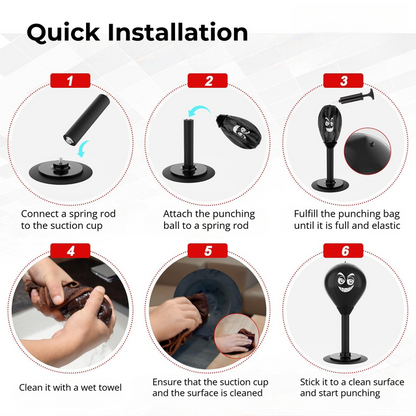 Desk Punching Bag Desktop Toy with Strong Suction Cup