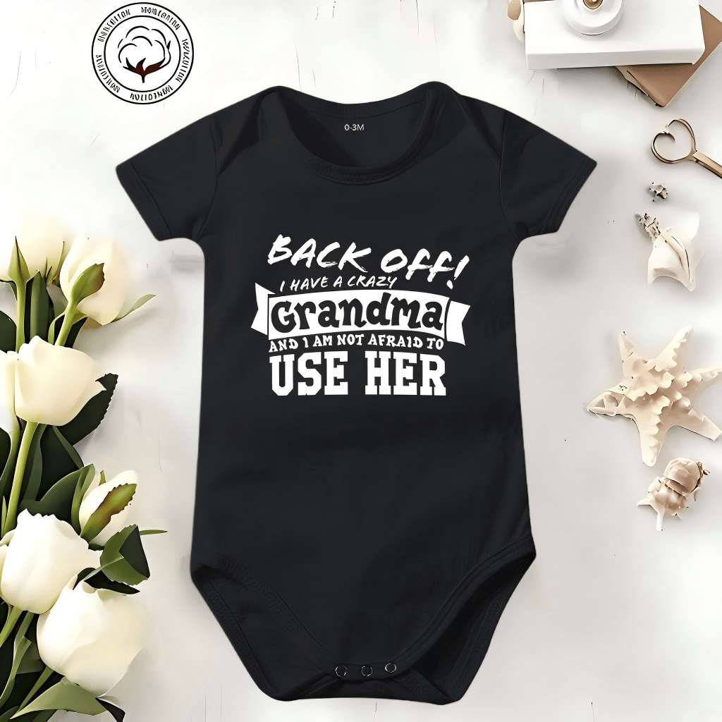 🔥Hot Sale 49% off🌟👶 "Back Off! I Have a Crazy Grandpa" Cute Cotton Baby Bodysuit