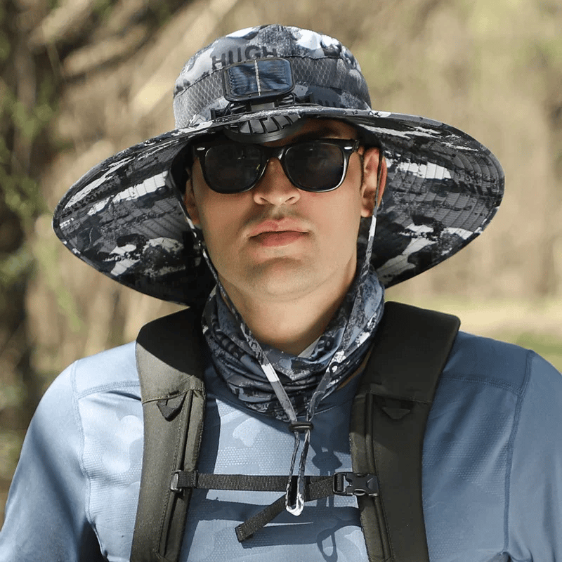 🔥Summer Promotion 50% OFF💥Wide Brim Solar Fan Outdoor Fishing Hat-Solar & USB Charging