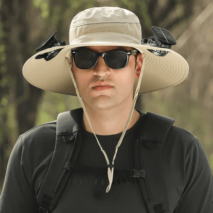 🔥Summer Promotion 50% OFF💥Wide Brim Solar Fan Outdoor Fishing Hat-Solar & USB Charging