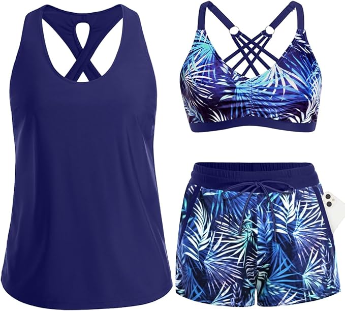 ⏰LAST DAY 50% OFF - 3 Piece Tankini with Shorts🔥