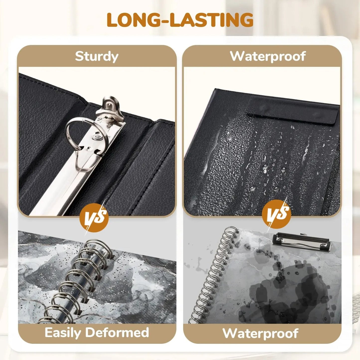 🔥Last Day 49% OFF - 📄✨PU Leather Clipboard with Storage – 3-Ring Binder, Magnetic Clip, Removable Notepad & Expanding File