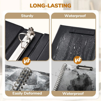 🔥Last Day 49% OFF - 📄✨PU Leather Clipboard with Storage – 3-Ring Binder, Magnetic Clip, Removable Notepad & Expanding File