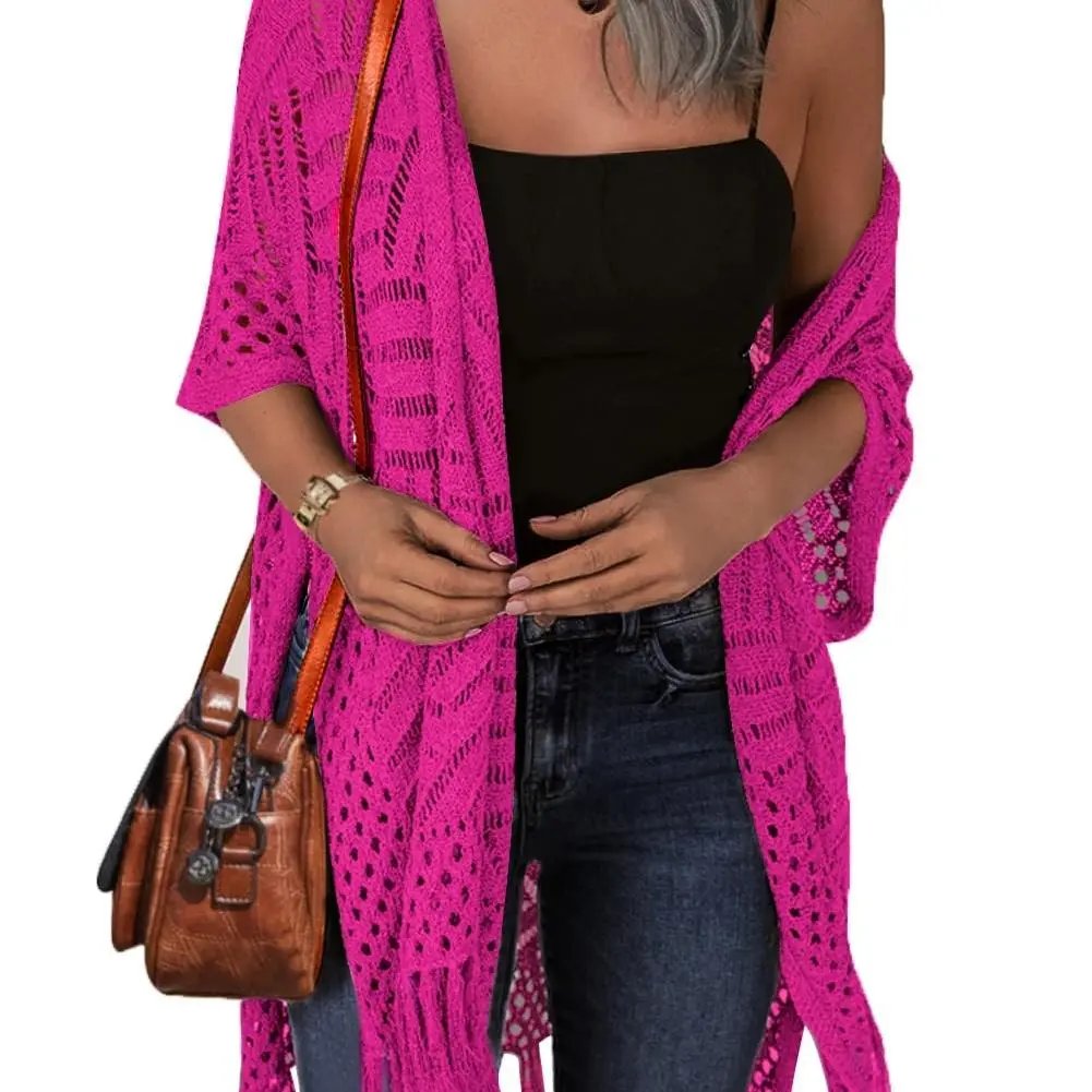 🔥This Week's Special Price:£32.99!!😍Women’s Oversized Knit Cardigan – Lightweight Crochet Tassel Kimono for Spring & Summer 🌸