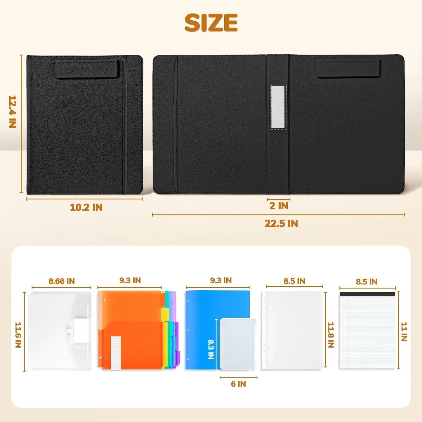 🔥Last Day 49% OFF - 📄✨PU Leather Clipboard with Storage – 3-Ring Binder, Magnetic Clip, Removable Notepad & Expanding File