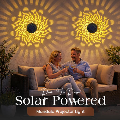 ✨Solar Mandala Wall Light | Outdoor Garden Fence Projector Lamp 🪐🌌