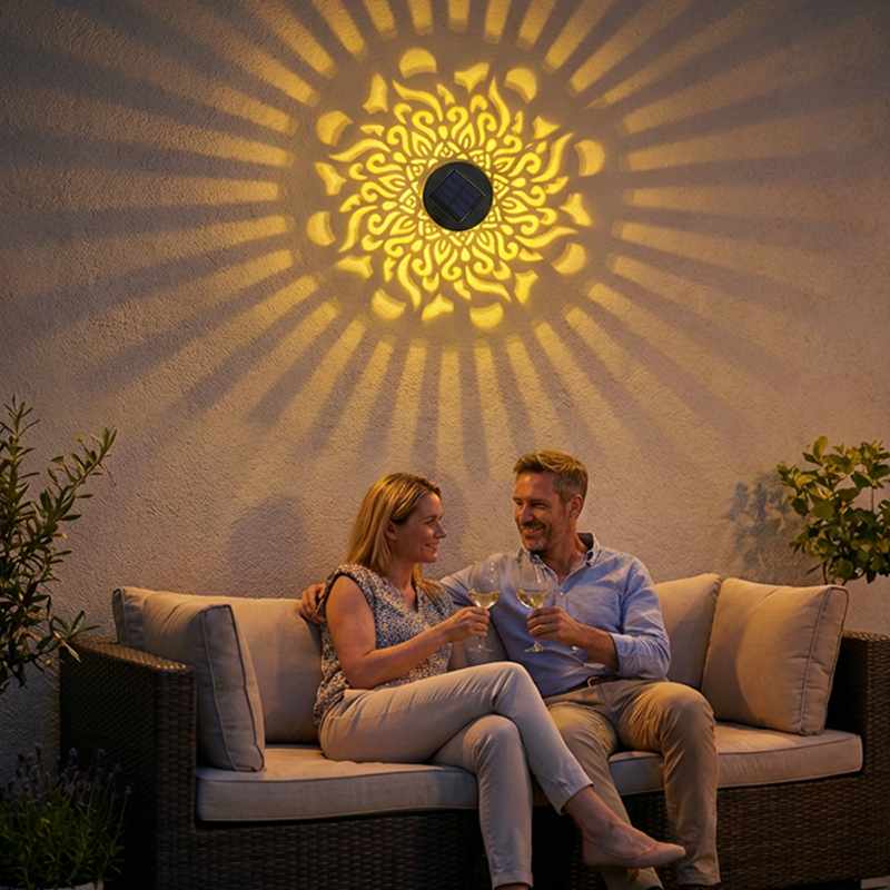 ✨Solar Mandala Wall Light | Outdoor Garden Fence Projector Lamp 🪐🌌