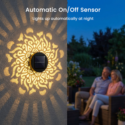 ✨Solar Mandala Wall Light | Outdoor Garden Fence Projector Lamp 🪐🌌