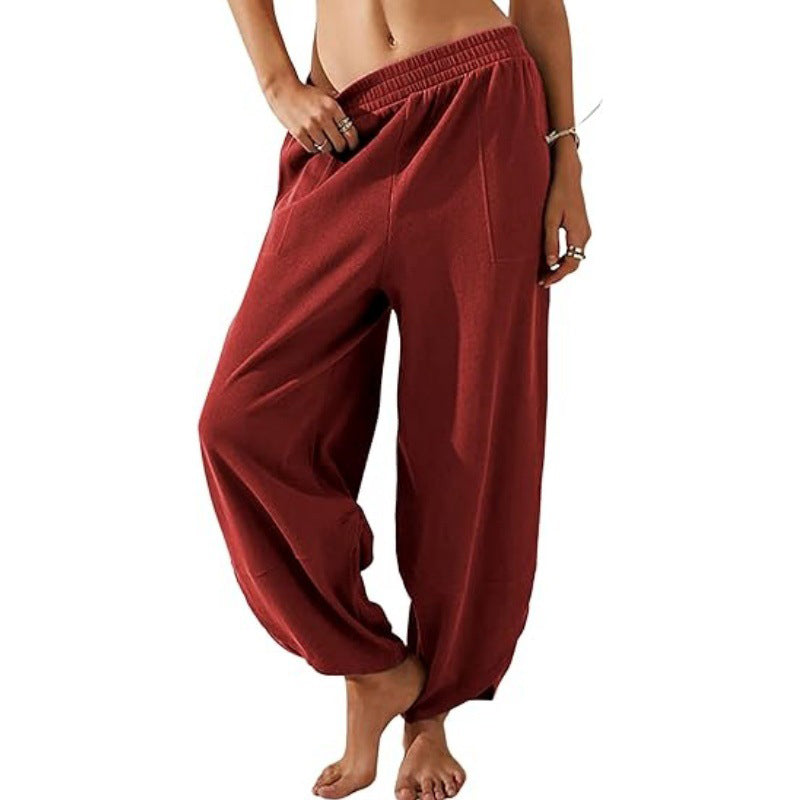 👖 LIMITED-TIME 50% OFF! 🍂 Women's Casual Elastic Waist Wide Leg Pants – Comfort Fit, Side Pockets, Flowy 🌸
