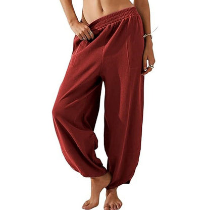 👖 LIMITED-TIME 50% OFF! 🍂 Women's Casual Elastic Waist Wide Leg Pants – Comfort Fit, Side Pockets, Flowy 🌸