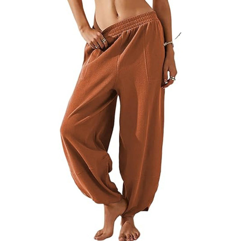 👖 LIMITED-TIME 50% OFF! 🍂 Women's Casual Elastic Waist Wide Leg Pants – Comfort Fit, Side Pockets, Flowy 🌸