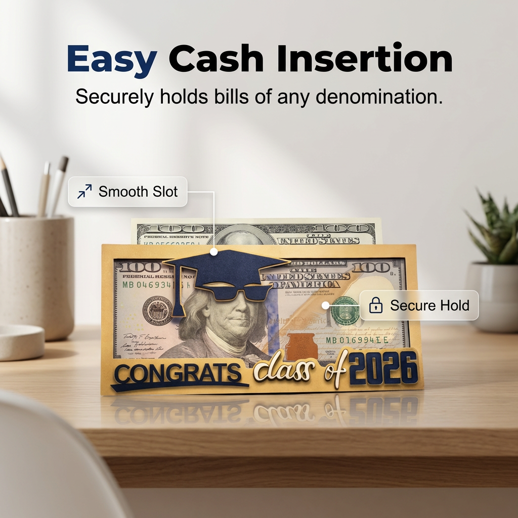 Creative Wooden Graduation Money Holder