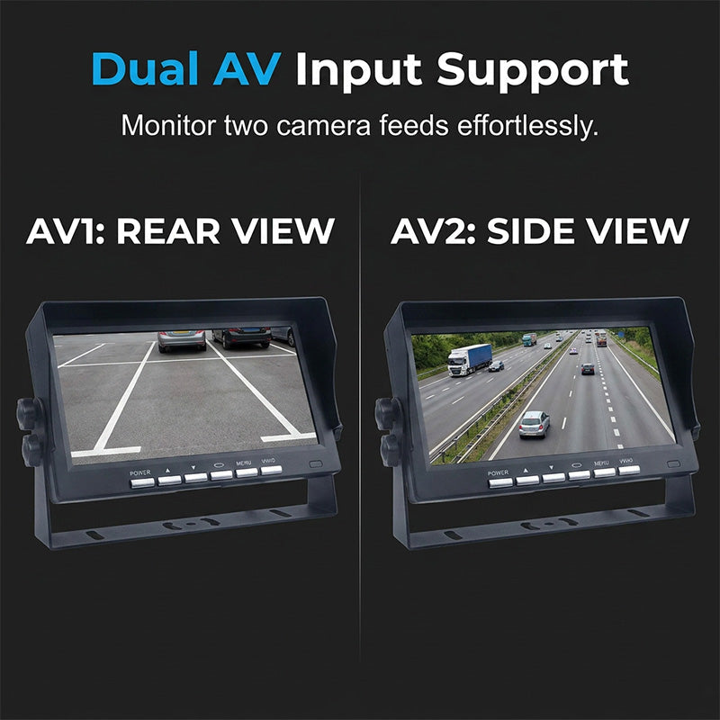 7″ Wireless Backup Camera System – Stable 2.4G signal, 12V‑24V. Perfect for trucks & RVs. 🛡️✨