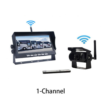 7″ Wireless Backup Camera System – Stable 2.4G signal, 12V‑24V. Perfect for trucks & RVs. 🛡️✨
