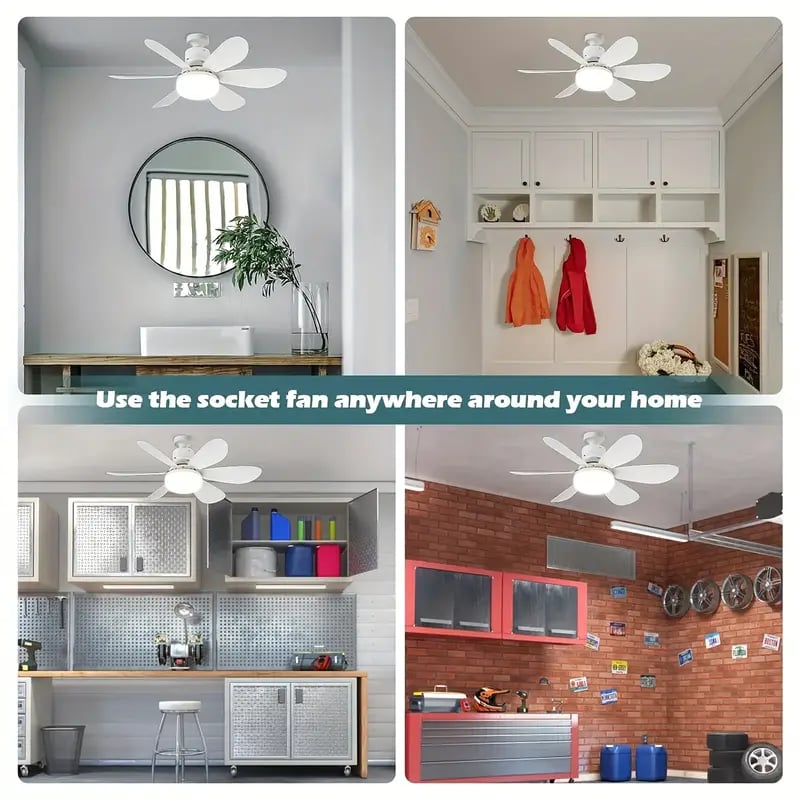 🔥2-IN-1 PORTABLE CEILING FAN & LIGHT with Remote Control