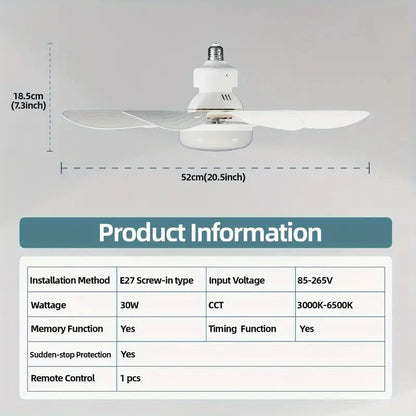 🔥2-IN-1 PORTABLE CEILING FAN & LIGHT with Remote Control