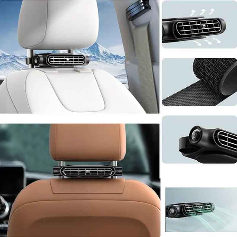 Car Headrest Cooling Fan with 3 Speeds