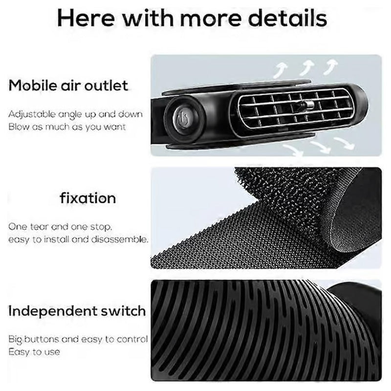 Car Headrest Cooling Fan with 3 Speeds