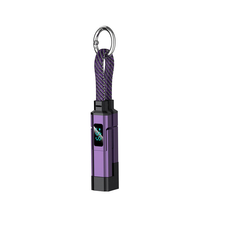 🔥HOT SALE 50% OFF🔥🔌 4-in-1 charging cable with digital display & key ring – fast charging, kink-resistant & compact