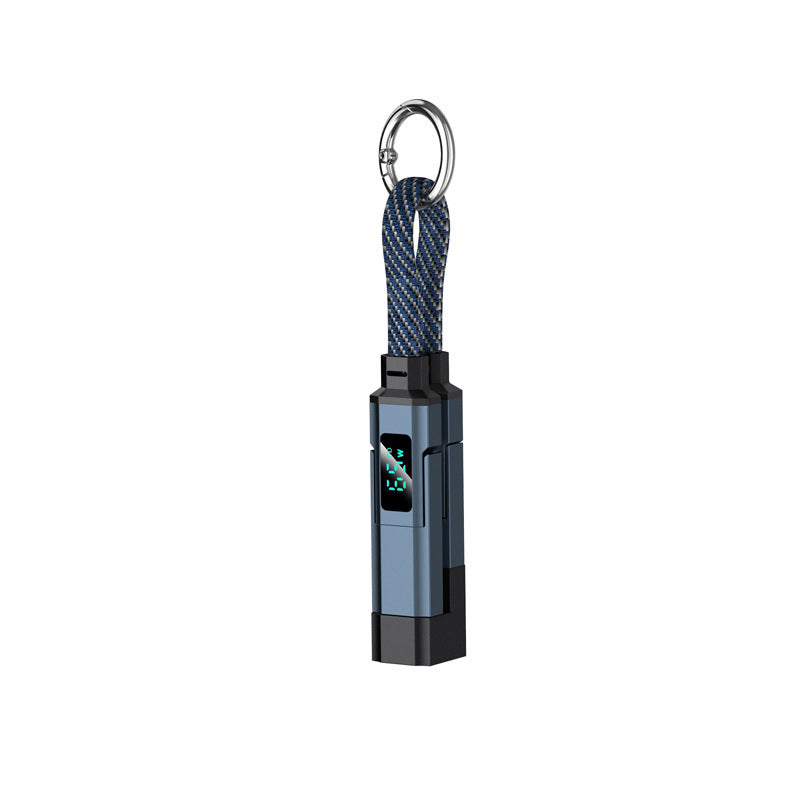 🔥HOT SALE 50% OFF🔥🔌 4-in-1 charging cable with digital display & key ring – fast charging, kink-resistant & compact