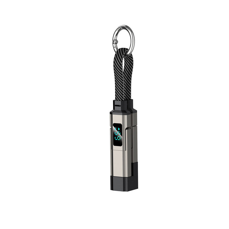 🔥HOT SALE 50% OFF🔥🔌 4-in-1 charging cable with digital display & key ring – fast charging, kink-resistant & compact