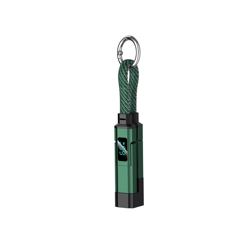 🔥HOT SALE 50% OFF🔥🔌 4-in-1 charging cable with digital display & key ring – fast charging, kink-resistant & compact