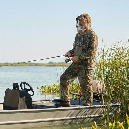 🦟 LIMITED-TIME 50% OFF! ✨ Lightweight Full-Coverage Mosquito Suit with Hood & Face Panel – Breathable, Camo, Bug-Proof 🪵