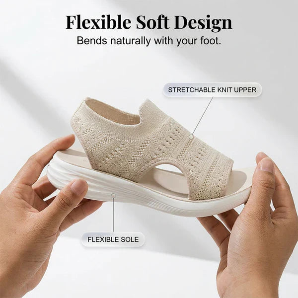 👡49% OFF NOW ! 💐 Women's Breathable Knit Platform Sandals – Air-permeable knit upper, cushioned sole & lightweight comfy summer footwear ✨