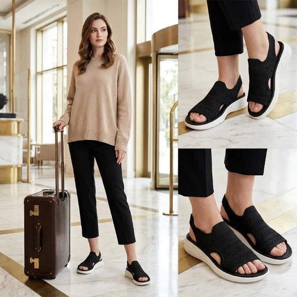 👡49% OFF NOW ! 💐 Women's Breathable Knit Platform Sandals – Air-permeable knit upper, cushioned sole & lightweight comfy summer footwear ✨